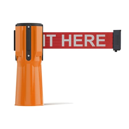 Montour Line Retractable Belt Barrier Cone Mount Orange Case 9ft. RWait.Belt CP100-OR-PLEASRW-90